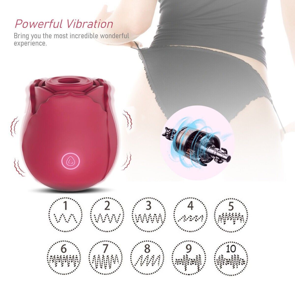 Discreet 10 Speed Personal Massage Rose Vibrator sucking Massager for