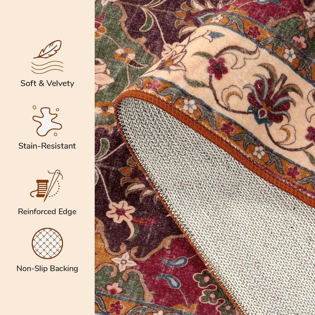 Washable Runner Rug 2x6, Moroccan Faux Wool Runner Rug Non Slip for
