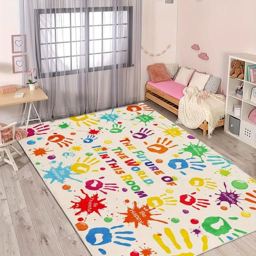 Rug for living room handprint carpets for gaming decor for boys