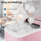 Countertop Ice Maker with Handle, 26lbs/24H Portable Ice Machine, 9
