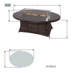 Direct Wicker Outdoor Rattan 50,000BTU Propane Gas Fire Pit Table