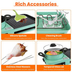 Electric Hot Pot with Grill,1600W 3-in-1 Smokeless Raclette Table