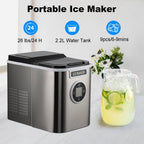 Countertop Ice Maker with 9 Bullet Ice in 7 Mins, Portable Ice Machine
