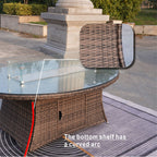 Direct Wicker Outdoor Rattan 50,000BTU Propane Gas Fire Pit Table