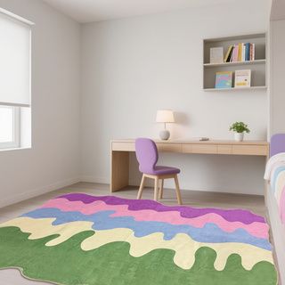 Area Rugs colorful abstract plush rug Soft velvet texture,