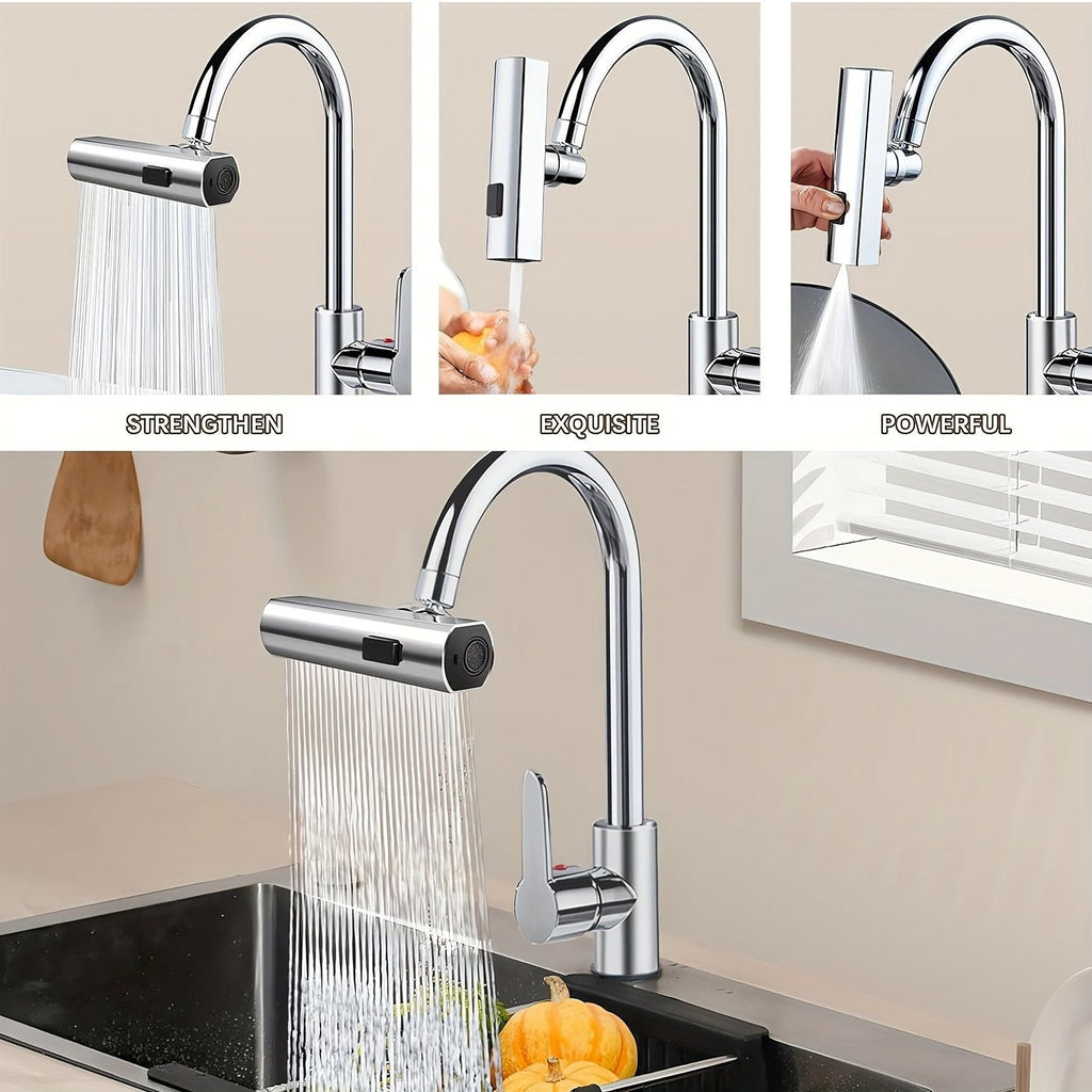 3 in 1 Large-Scale 360° Waterfall Kitchen Faucet - Touch-Controlled,