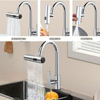 3 in 1 Large-Scale 360° Waterfall Kitchen Faucet - Touch-Controlled,