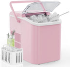 Countertop Ice Maker with Handle, 26lbs/24H Portable Ice Machine, 9