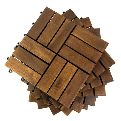 Acacia Wood Assembled Flooring , 10pack, 12 in. x 12 in.