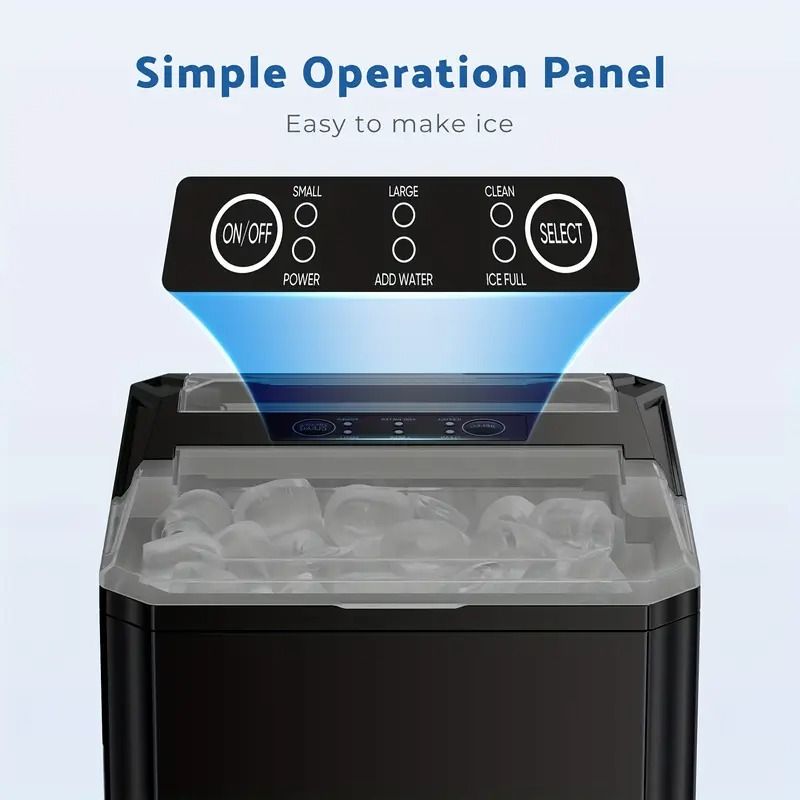 Portable Countertop Ice Maker with Ice Scoop, 9 Bullet Ice in 6 Mins,