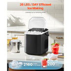 Countertop Ice Maker, 9 Cubes Ready in 6 Mins, 26lbs in 24Hrs,