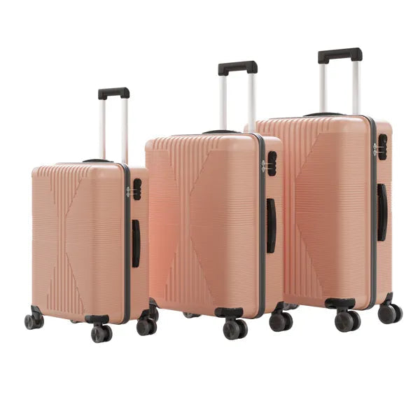 Non-TSA Customs Lock 3-in-1 PP Trolley Case, 20in, 24in, 28in PP Rose