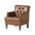 Vitality Club Chair with Button-Tufted Diamond Stitching and Turned Legs