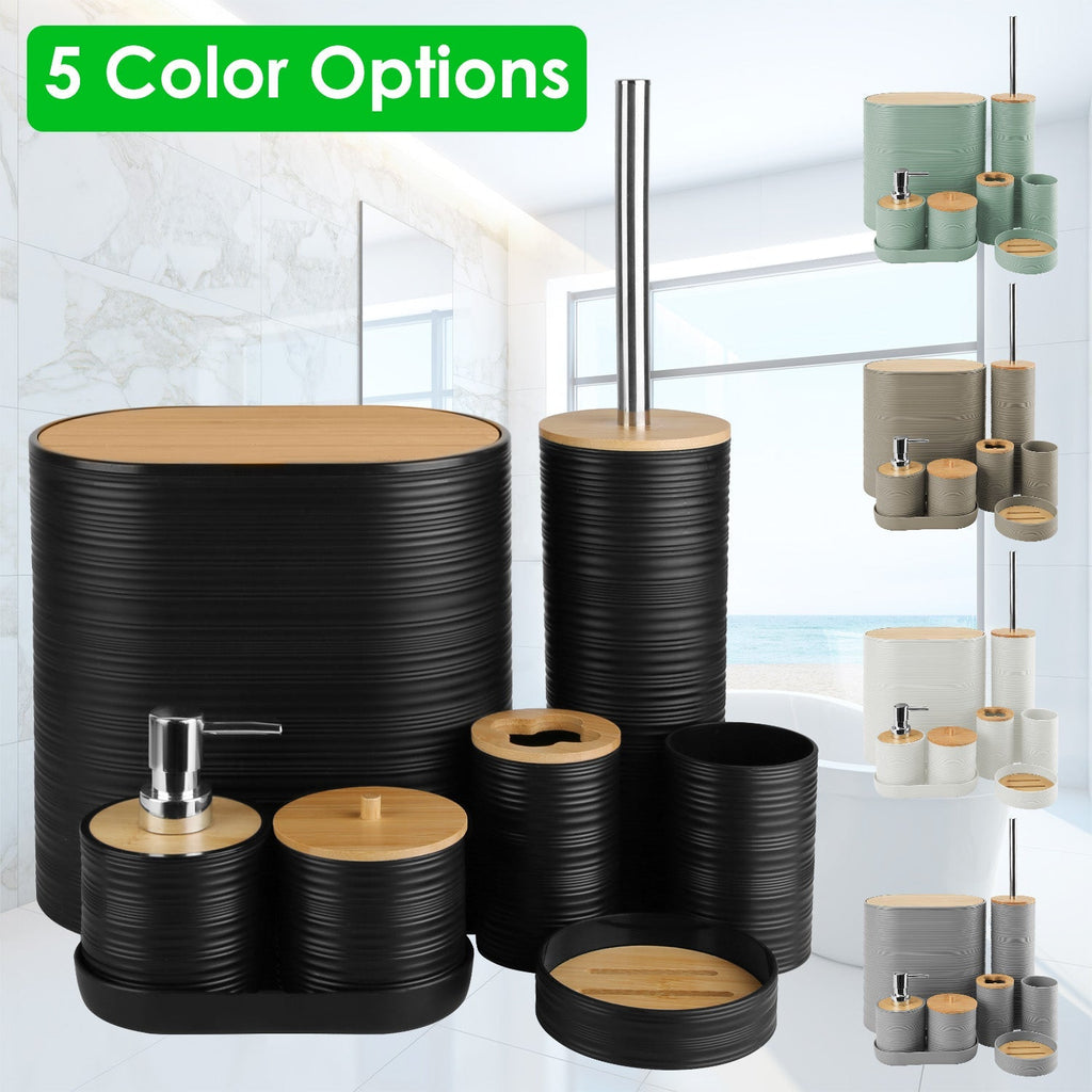 5 Colors Options -- Set Of 8Pcs Bathroom Accessories Set Bathroom