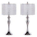 Ashland 27" Contemporary Metal Table Lamp Set in Polished Nickel