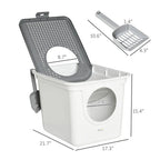 Covered Cat Litter Box, Easy Cleaning Kitty Litter Box With Front