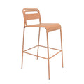 Carmella Outdoor BarStool Set of 2 Iron Slat Design Orange Matte Finish