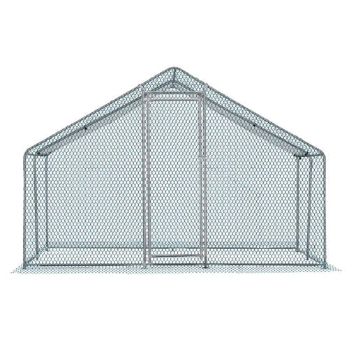 10 X 10 Ft Large Metal Chicken Coop, Walk-in Poultry Cage Chicken Hen