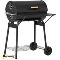 30" Portable Charcoal Barbecue Grill with Wheels Outdoor Barbecue with