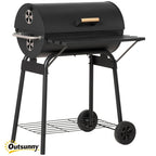 30" Portable Charcoal Barbecue Grill with Wheels Outdoor Barbecue with