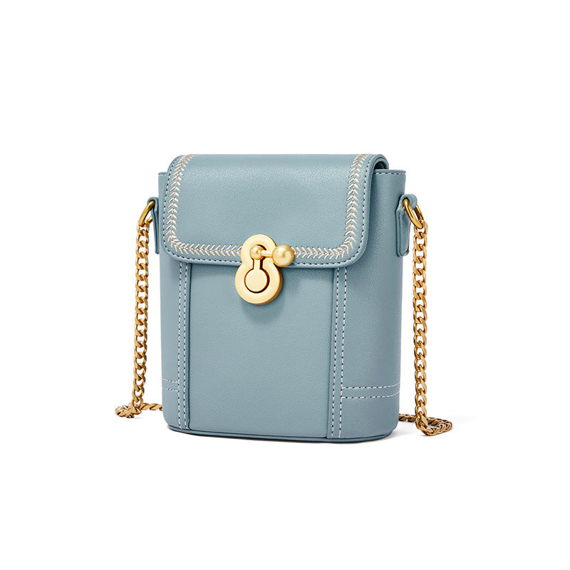 Fresh and Sweet One Shoulder Messenger Chain Bucket Bag