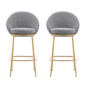 Celano Indoor Metal Upholstered Barstool Set of 2