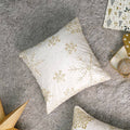 Handcrafted Snowflake Embroidered Cotton Throw Pillow