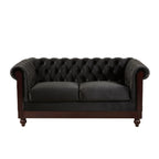 Chesterfield Loveseat Sofa, 2 Person Rolled Arm Upholstered Couch