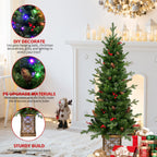 4ft Pre-lit Potted Porch Christmas Tree, Small Slim Christmas Tree