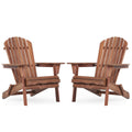 SoliWood Wooden Outdoor Folding Adirondack Chair Set of 2