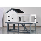 53-inch Double-tier Wooden Outdoor Indoor Waterproof Chicken Coop And