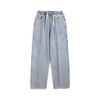 Men's Elastic Waist Loose Straight Drooping Mop Pants