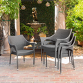 Mirage Grey PE Wicker Stacking Armchair, 4 Pieces