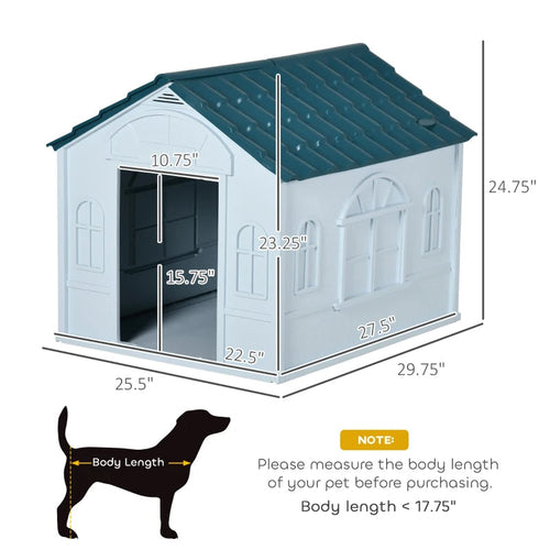 PawHut Plastic Dog House For Medium And Small Dogs, Water Resistant