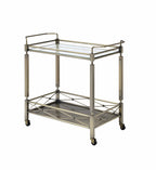 Matiesen Clear Glass & Antique Gold Finish Serving Cart