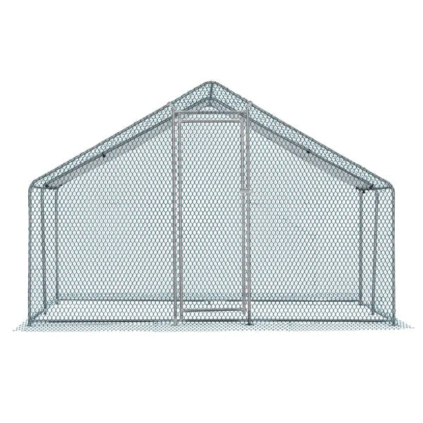 10 X 10 Ft Large Metal Chicken Coop, Walk-in Poultry Cage Chicken Hen