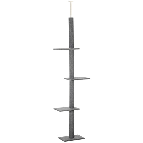 Floor-to-Ceiling Cat Tree Cat Climbing Tower with Sisal-Covered