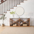 70.87 Inch Farmhouse Console Table in White