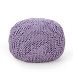 Bordeaux Knitted Cotton Round Pouf Ottoman