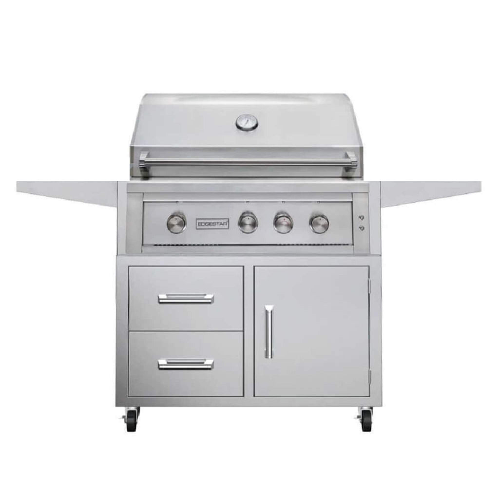 Edgestar 89K BTU 36-Inch Liquid Propane Freestanding LED Lighting Grill Cart With Rotisserie (SAK85914)