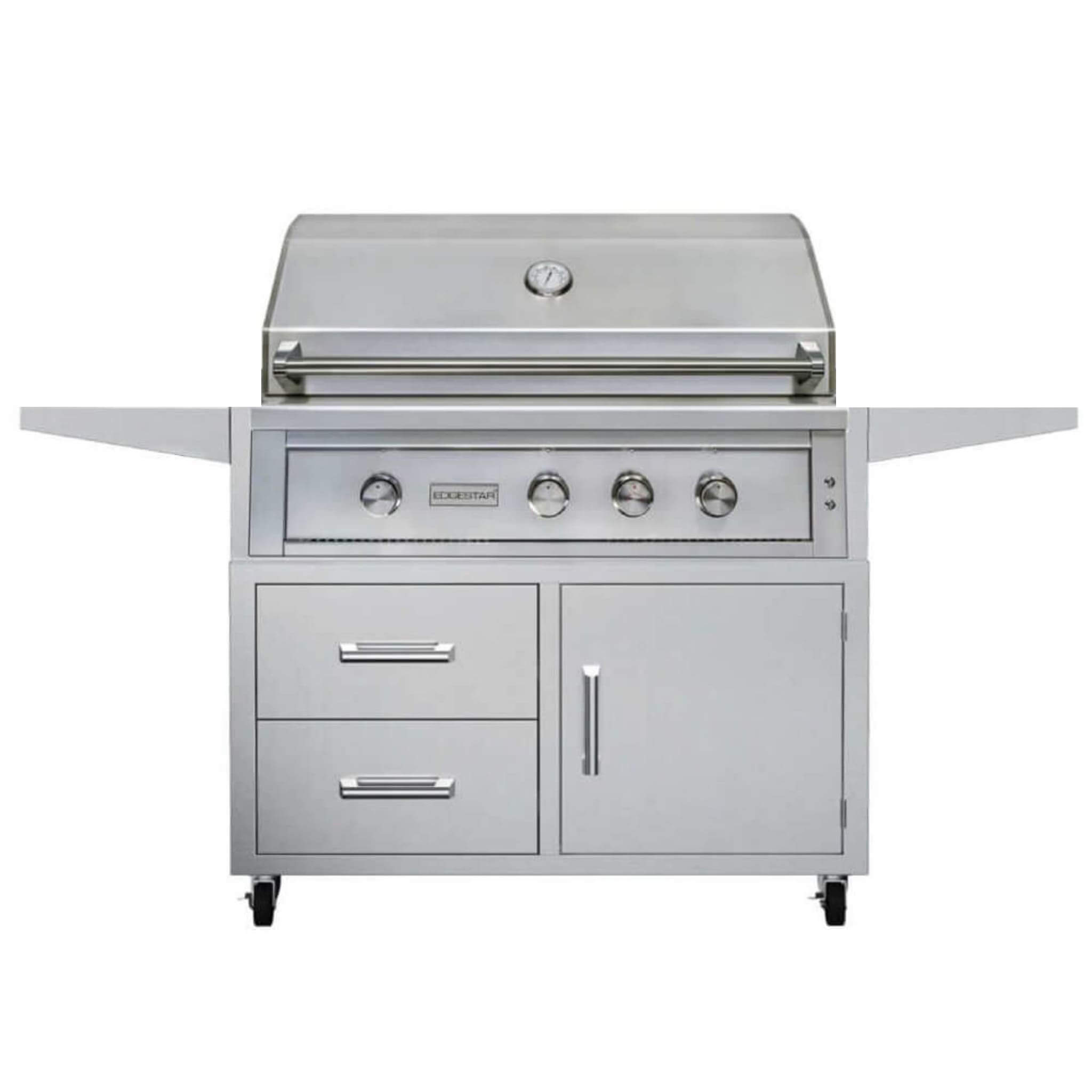 Edgestar 89K BTU 36-Inch Natural Gas Freestanding Grill Cart With Lighting Knobs & Rotisserie (SAK12573)