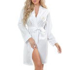 MUNSIEUR Belted Robe - Plunging Neckline Loungewear for Women
