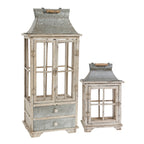Wooden Candle Lantern Decorative, Hurricane Lantern Holder