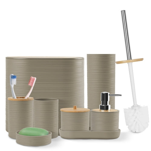 5 Colors Options -- Set Of 8Pcs Bathroom Accessories Set Bathroom