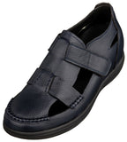 CALTO - K2663 - 3.2 Inches Taller (Navy Blue) - Casual Fisherman Sandal