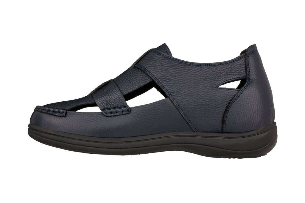 CALTO - K2663 - 3.2 Inches Taller (Navy Blue) - Casual Fisherman Sandal