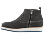 CALTO - Y30022 - 3 Inches Taller (Nubuck Grey) - Zipper Boots