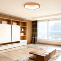 24W Modern LED Mount Ceiling Light with Wood Pattern and Metal Frame-Natural