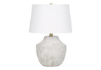 Modern Cream Concrete Table Lamp with Ivory Shade