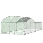 26'x9'x6'Large Metal Chicken Coop,Walk-in Poultry Cage,Chicken Run